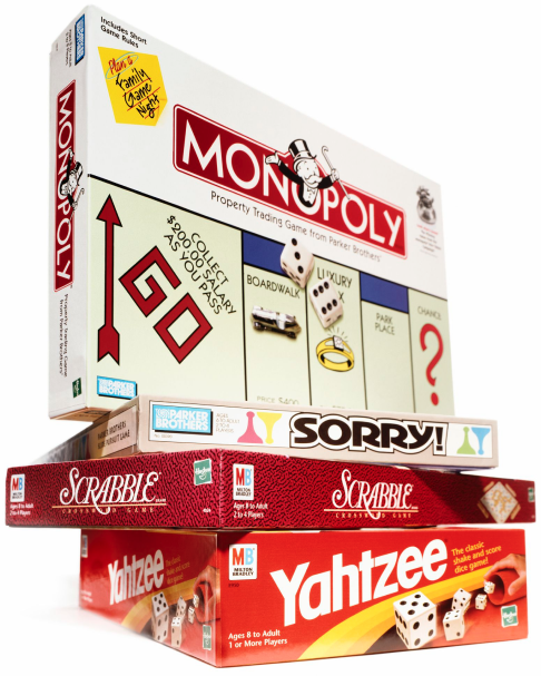 Tabletop games with Monopoly on top